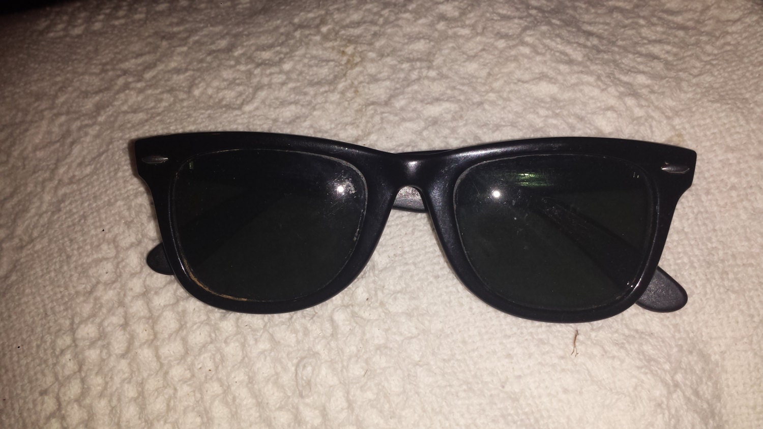 mens vintage 80s black Foster Grant sunglasses hip high fashion hand ...