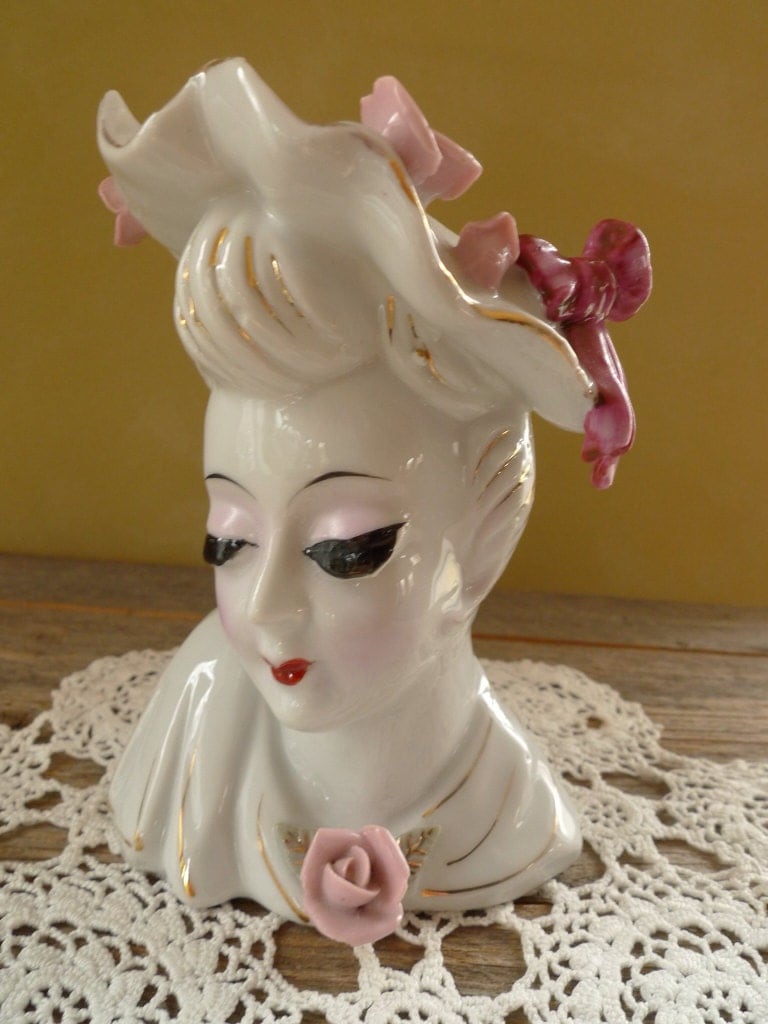 Vintage Lady Head Vase