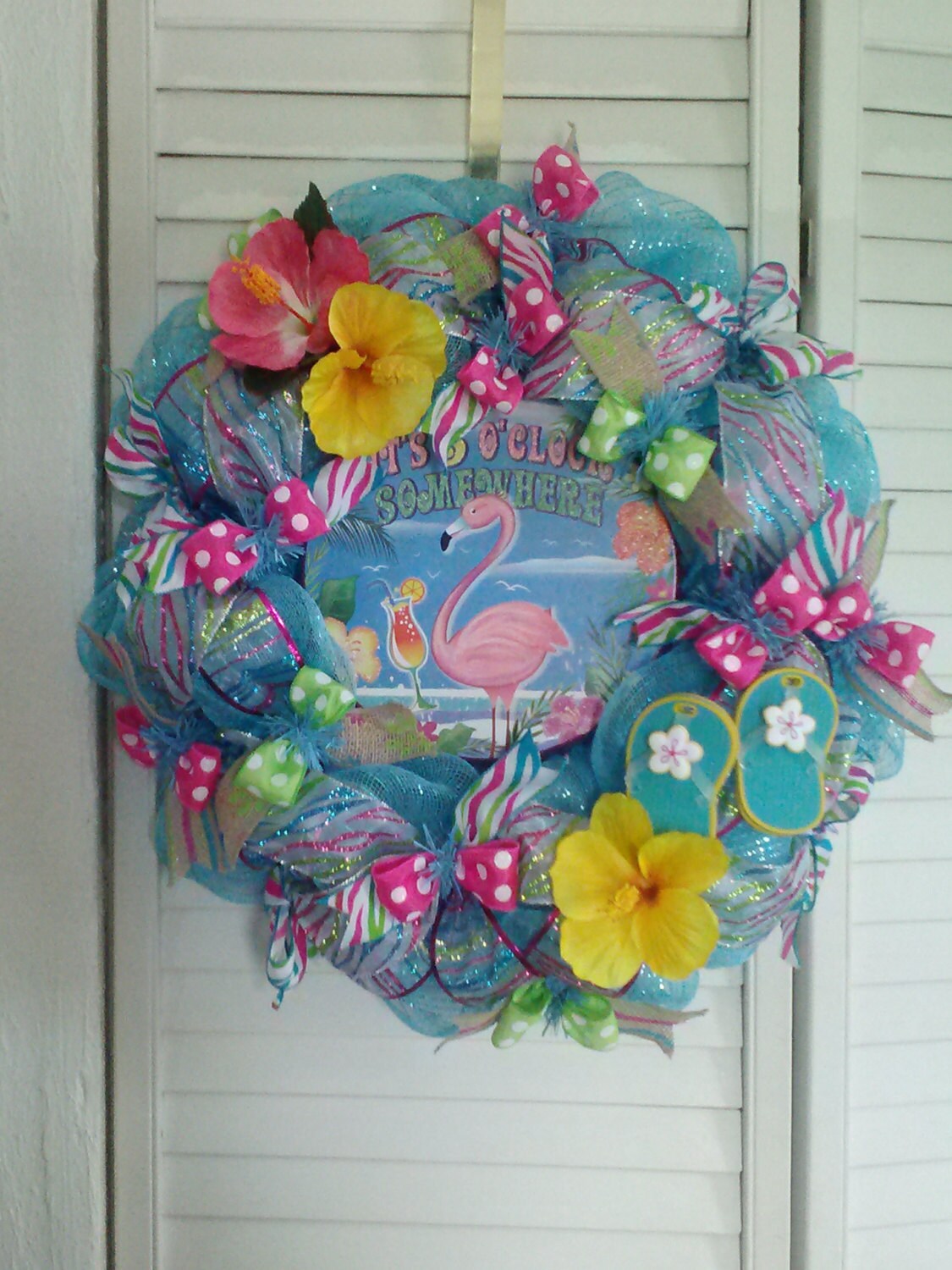 It's 5 o'clock Somewhere Deco Mesh Wreath