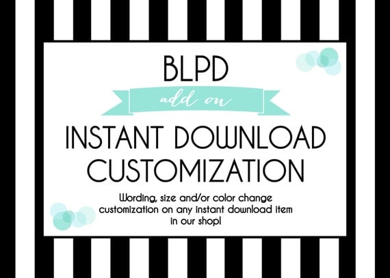 Instant Download Customization - Add On - Printable Il_570xn
