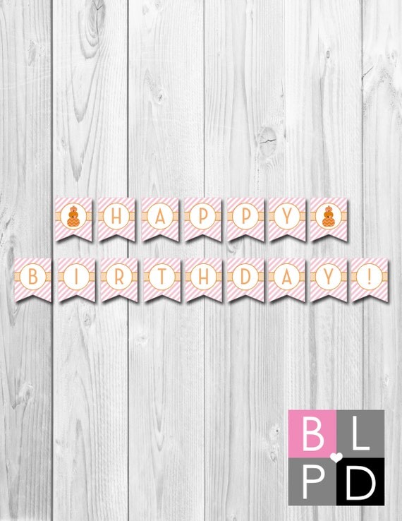 INSTANT DOWNLOAD - Little Pumpkin Happy Birthday Banner - Pink - DIY - Printable Il_570xn