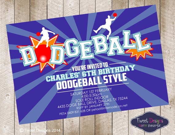 Dodgeball Birthday Party Invitations 6