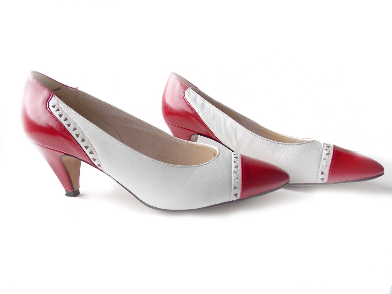 red vintage pumps