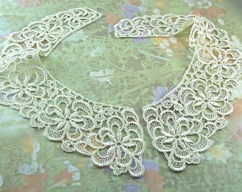 Venice lace Appliqué Yoke Collar Trim Ivory diy wedding accessories sewing trim Lace Trim