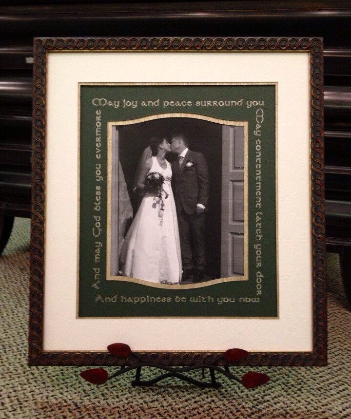 Irish blessing/Celtic wedding frame with Claddagh and Irish