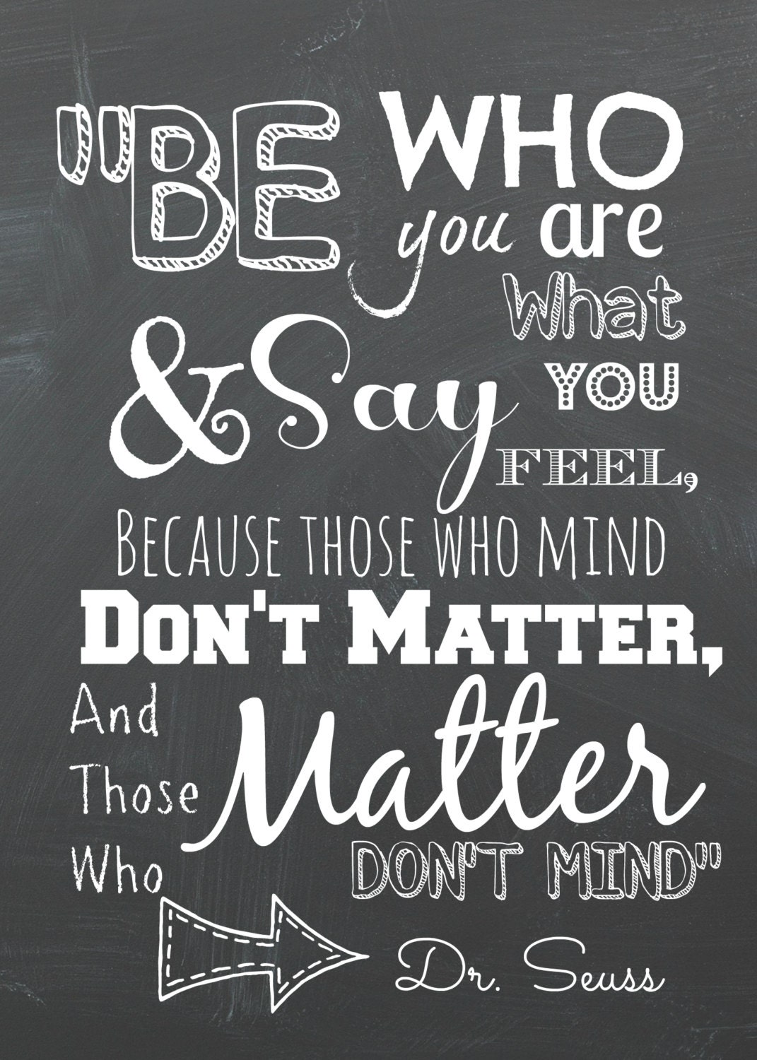 Dr. Seuss Quote Chalkboard Printable