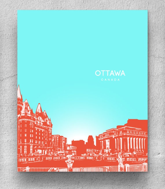 Ottawa Canada Skyline Poster / Personalized skyline print