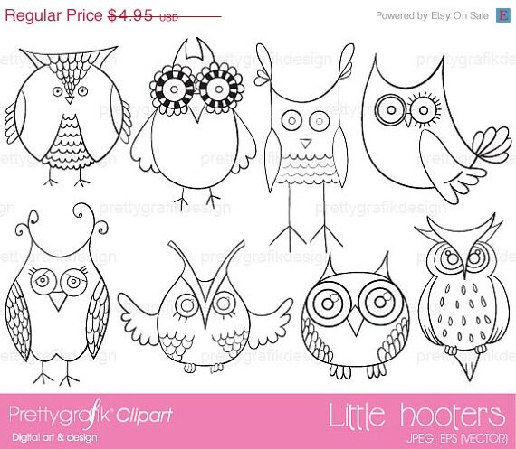60% OFF SALE owl digital stamp commercial use, vector graphics, digital stamp, digital images - DS325 Il_570xn