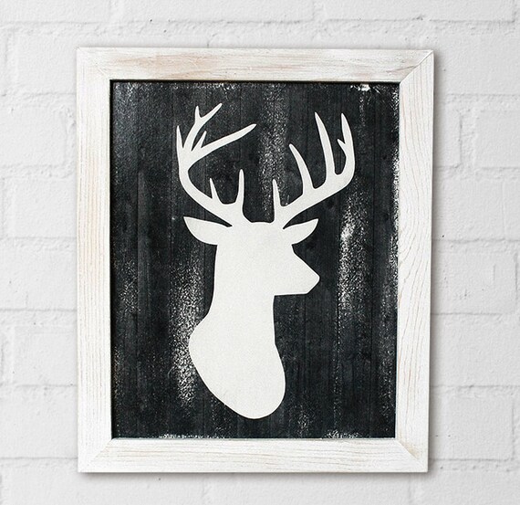 Deer framed art, Wall art, Deer wall decor, Home decor, Wood, Cabin art