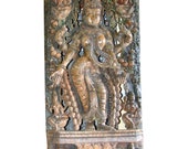 Antique Laksmi Statue, ashtalakshmi,  8 forms of laxmi goddess, Hand Carved Sculpture Holding Lotus 115 inches