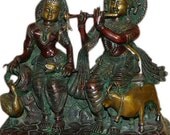 Radha Krishna Brass Love Religious Sculpture