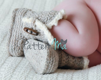 Crochet Baby Booties Pattern #3