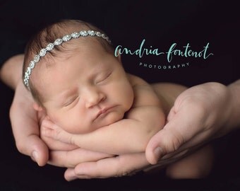 Silver Crystal Rhinestone Halo Headband,Halo Crown, Infant, Newborn, Baby Headband, Halo Tie Back, Mommy and Me, Bridal Headband, Photo Prop
