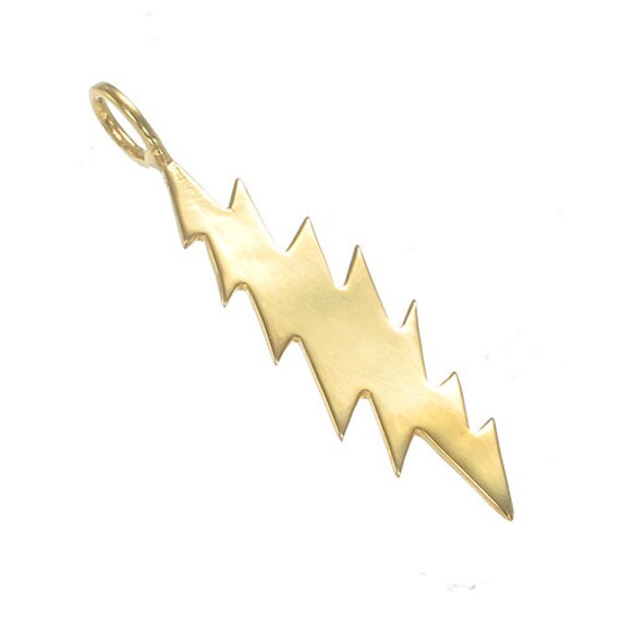 Grateful Dead 18K Gold 13 Point Lightning Bolt Pendant