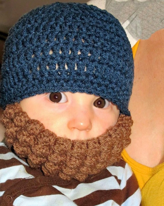 Adorable Crochet Beard Baby Toddler Hat Adorable Crochet Beard Baby Toddler Hat