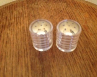 Vintage Cole and Mason Acrylic and Silver Beehive Salt & Pepper Shakers