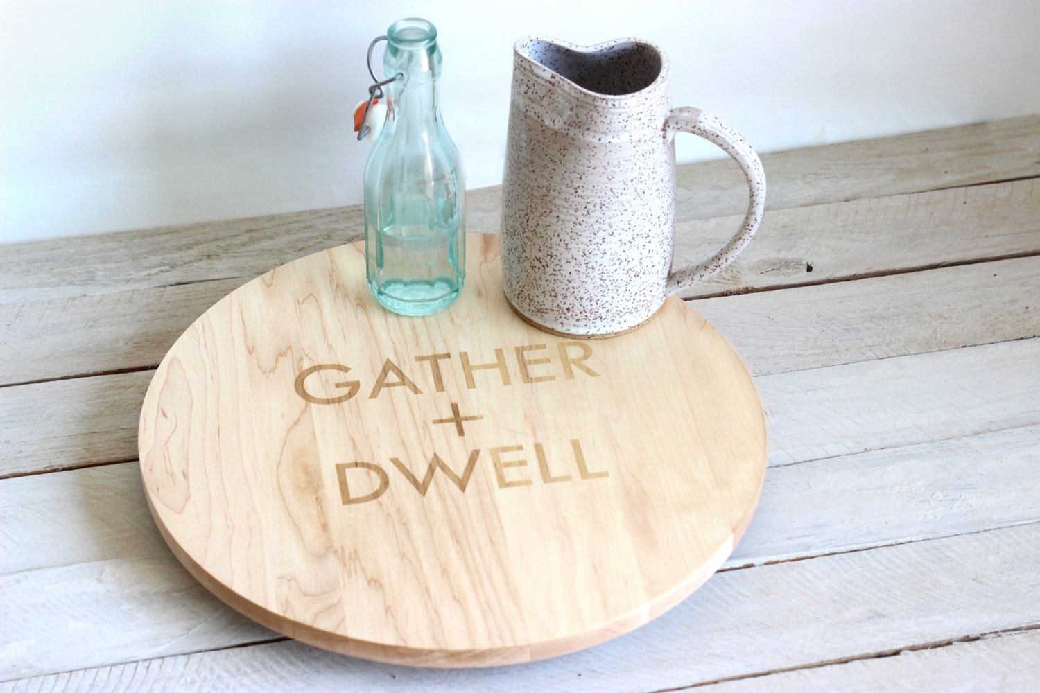 Engraved Lazy Susan Cake Stand Centerpiece Gather And