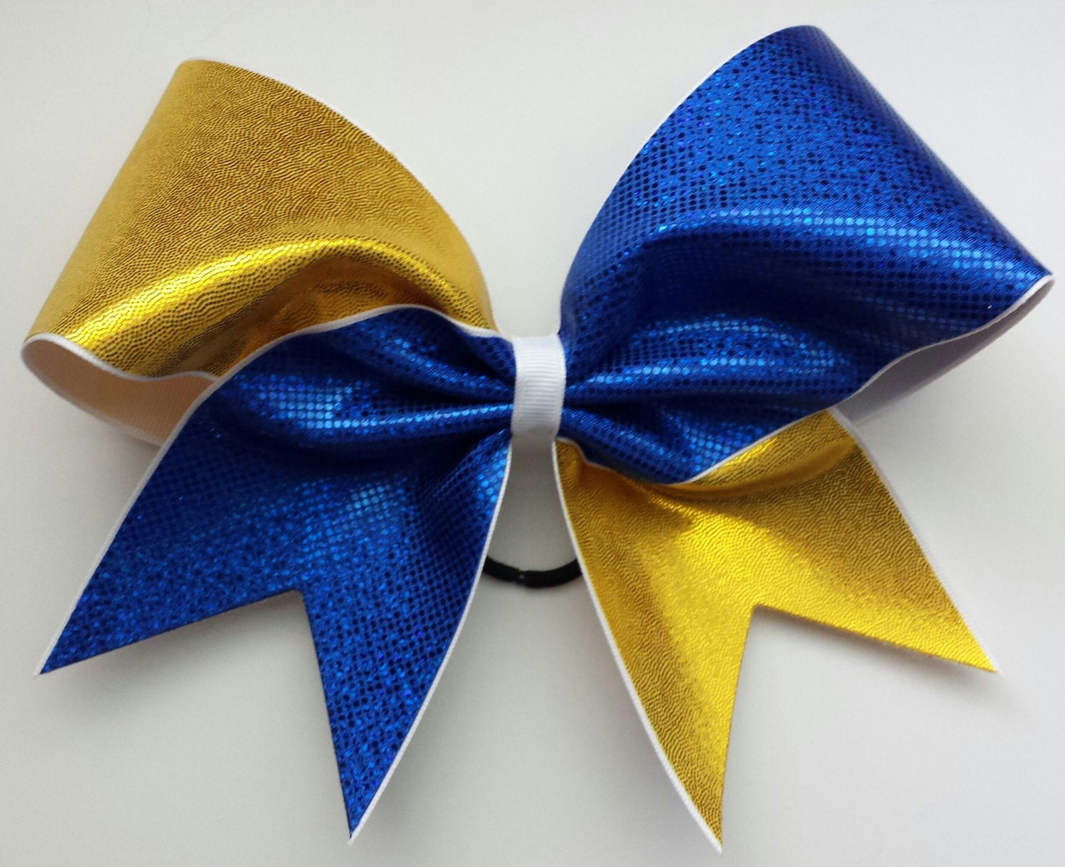 10. Royal Blue and Gold Hair Bow for Women - wide 7