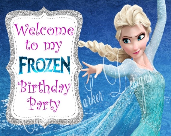 Frozen Party Welcome Sign, DIY Printable, Frozen Door Sign, Elsa by ...