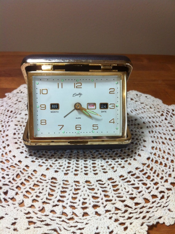 Vintage Bradley Alarm Clock Travel Alarm Clock by GirlGoesVintage