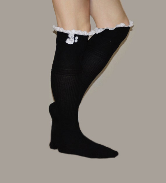 white lace knee high stockings