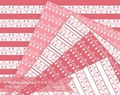 ON SALE 50 % OFF pink flourish digital collage sheet, Valentine's Day, heart, pastel colors, printable, scrapbook paper, digital background, Il_170x135