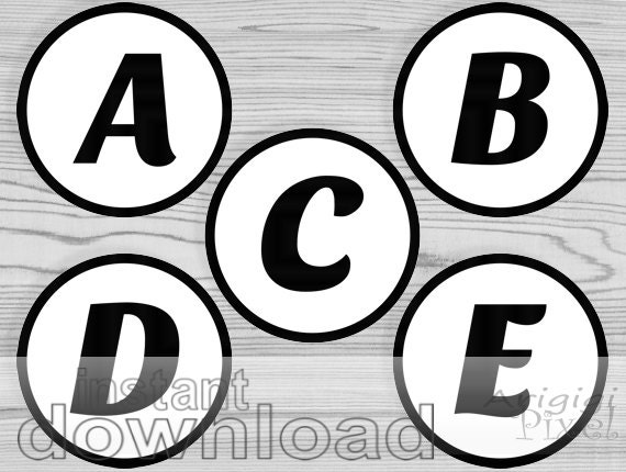 Printable Circles Alphabet Numbers Black And White For