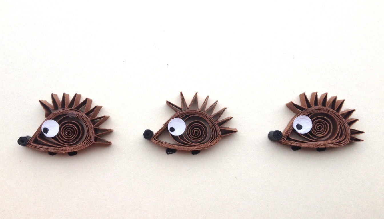 Quilled Hedgehogs card Woodland Animal animal card Hedgehogs