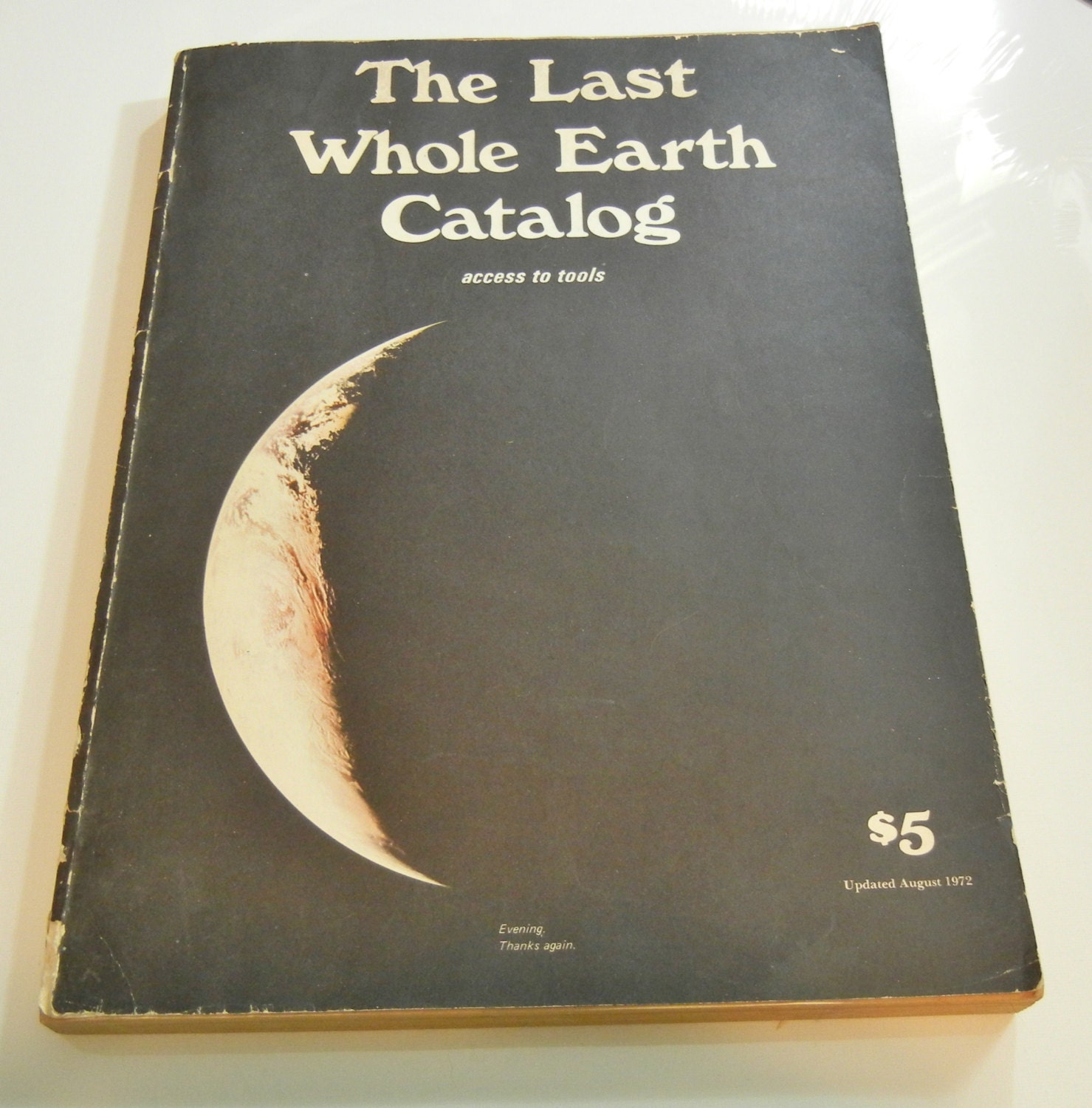 Huge Book Last Whole Earth 1972 Catalog Old Paper Ephemera