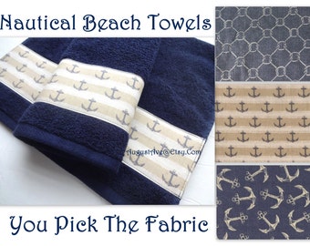 Custom Beach Towels, Anchor, bathroom, beach towels, bathroom hand towels, bath towel sets beach beach decor, anchor decor, towels, bath