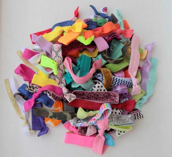 Elastic Ribbon Hair Ties Set of 50 GRAB BAG