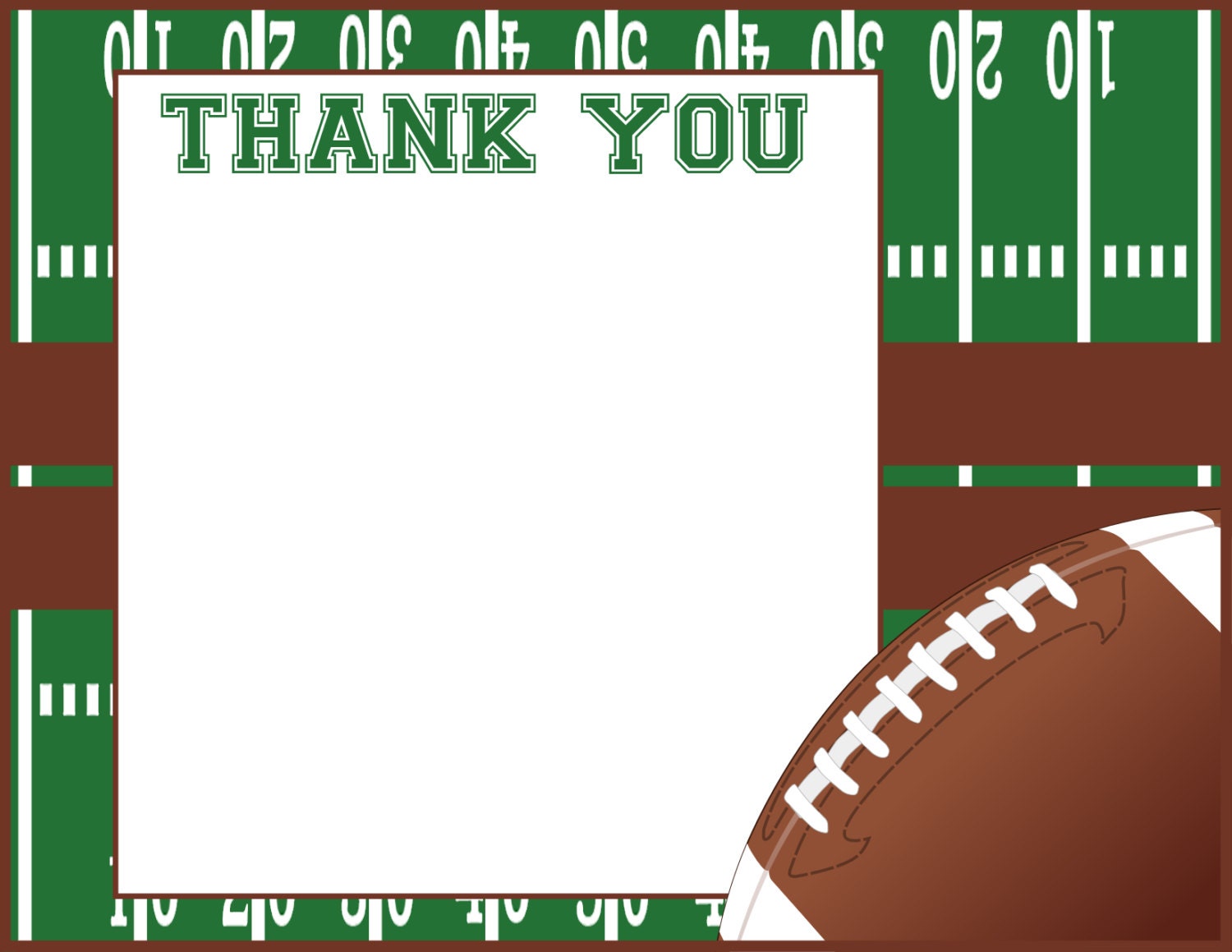 Football Thank You Card Football Thank You Note Instant