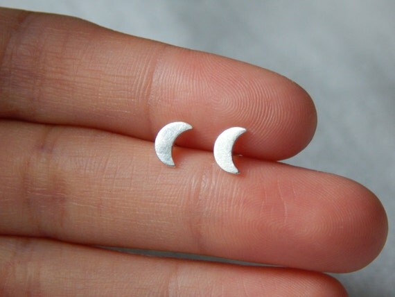 tiny moon earrings