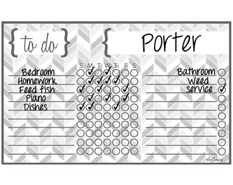Personalized Chore Chart, Personalized Chore Board