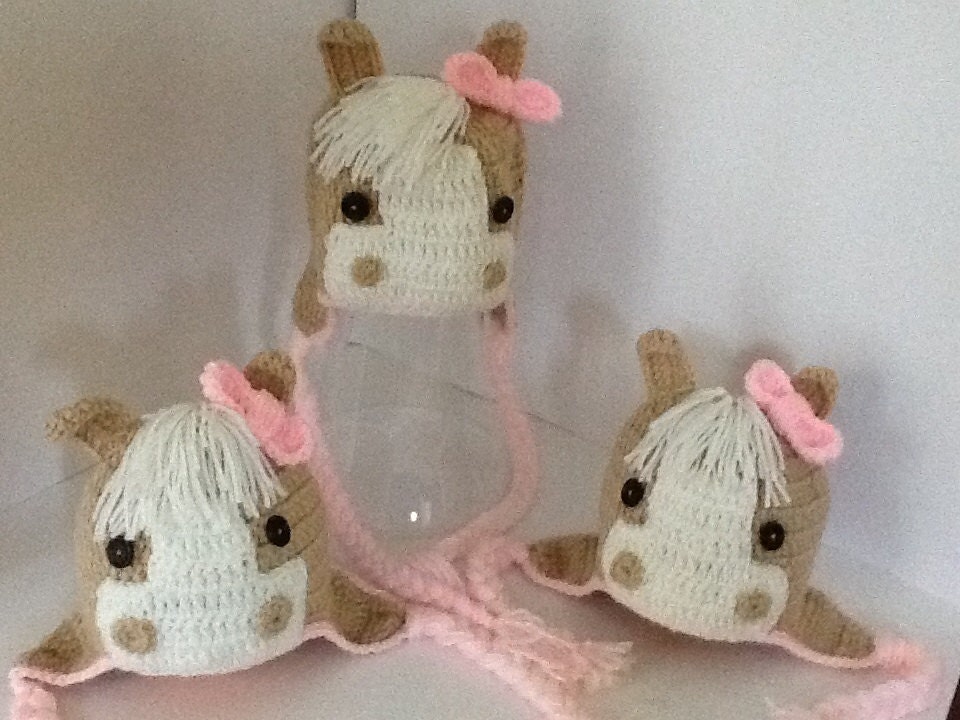 Crochet horse hat / children hat/ girl horse hat / baby girl