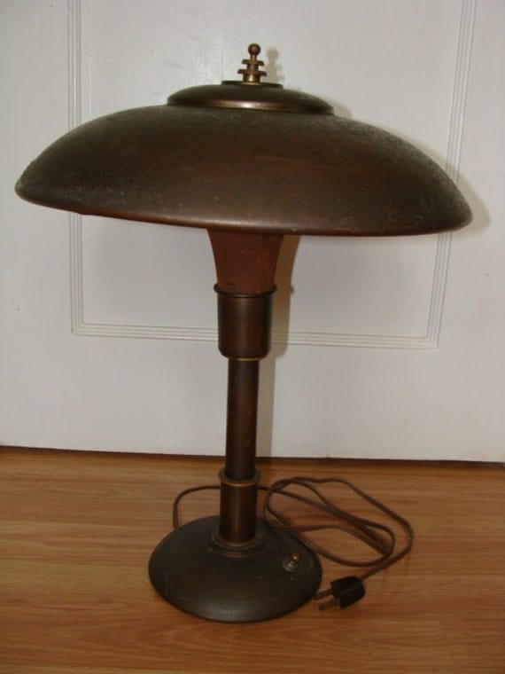 Vintage 1930 S Bronze DECO Table LAMP In Good Working   Il 570xN.627277381 Ncp9 