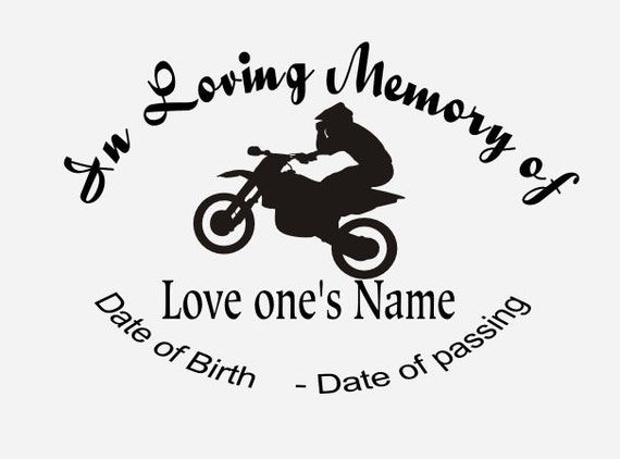 In Loving Memory Car Decal Motor Cross Custom Memory Auto