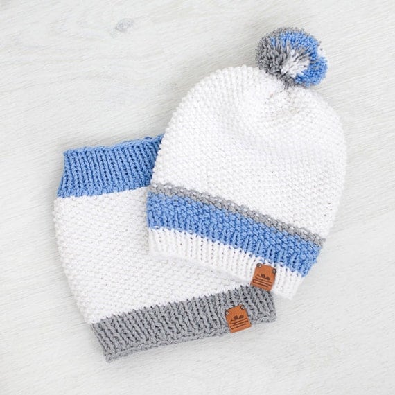Kid's Knit Hat and Snood Set / Children's Hat and