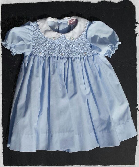 Petit Ami Smocked Blue Dress for Little Girls by LittleVintageSoul