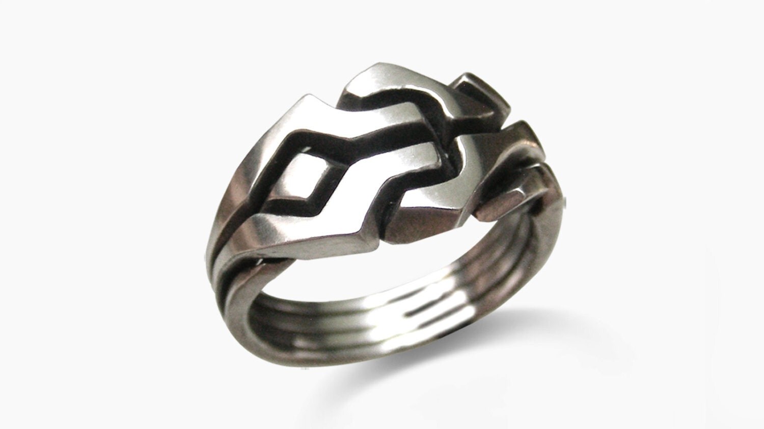 DARK MAZE Unique Puzzle Rings by by PuzzleRingMaker on Etsy