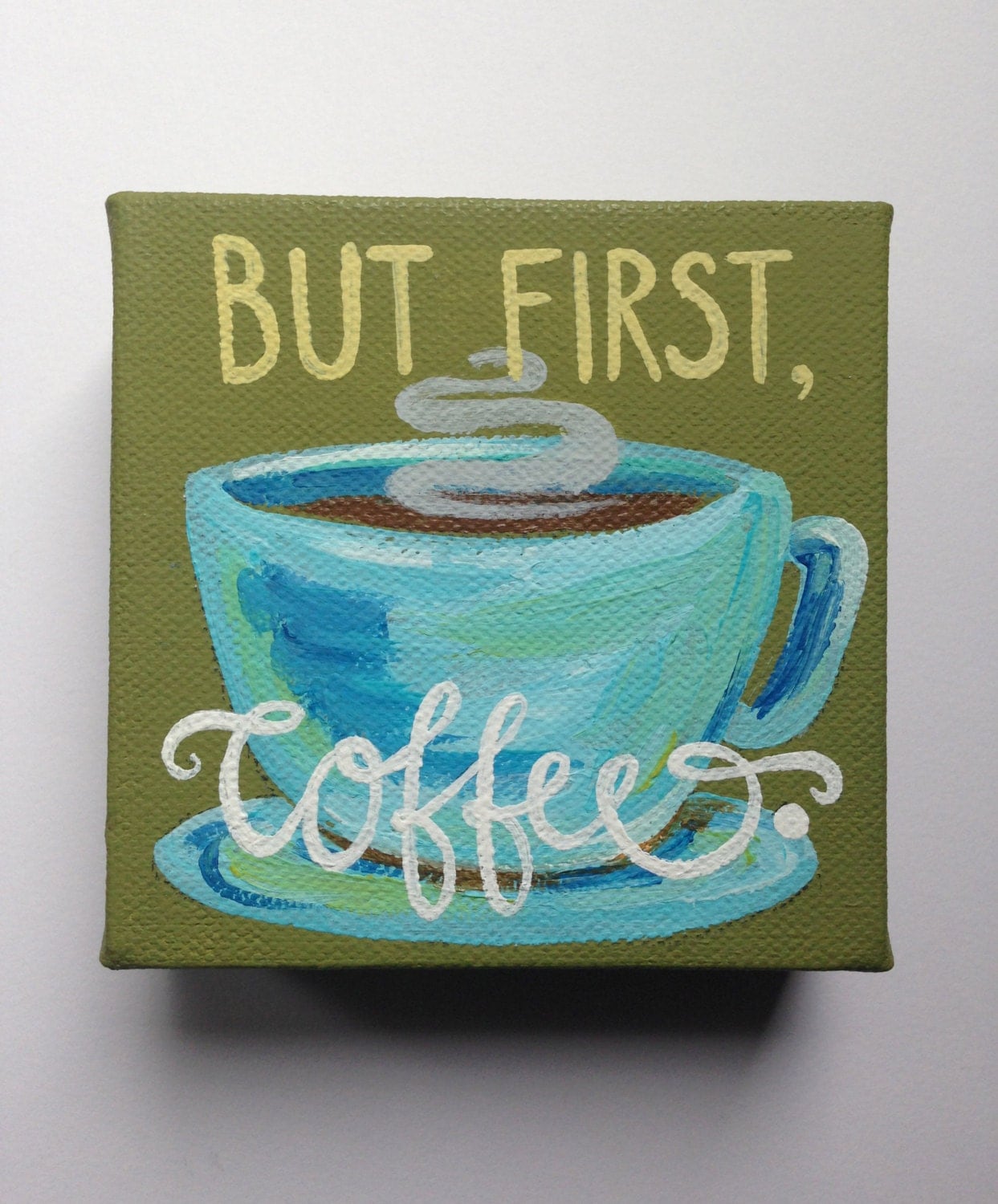 Mini Canvas Painting COFFEE by EverettandEloise on Etsy