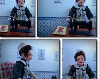 Seamstress, character, scale 1/12 for Dollhouse