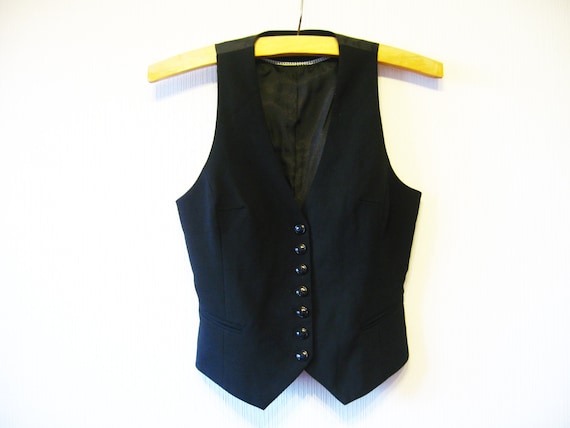 Womens Black Vest Fitted Steampunk Formal by VintageDreamBox
