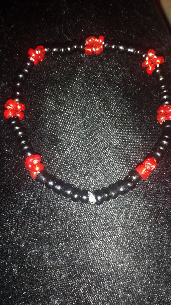 red & black bracelet