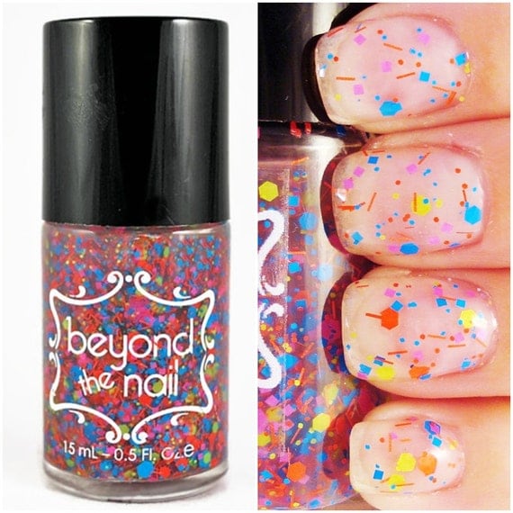 Razzle Dazzle Neon Glitter Nail Polish by beyondthenail on Etsy