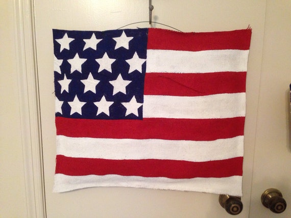 American Flag Burlap Door Hanger by MishmoshandGoulash on Etsy