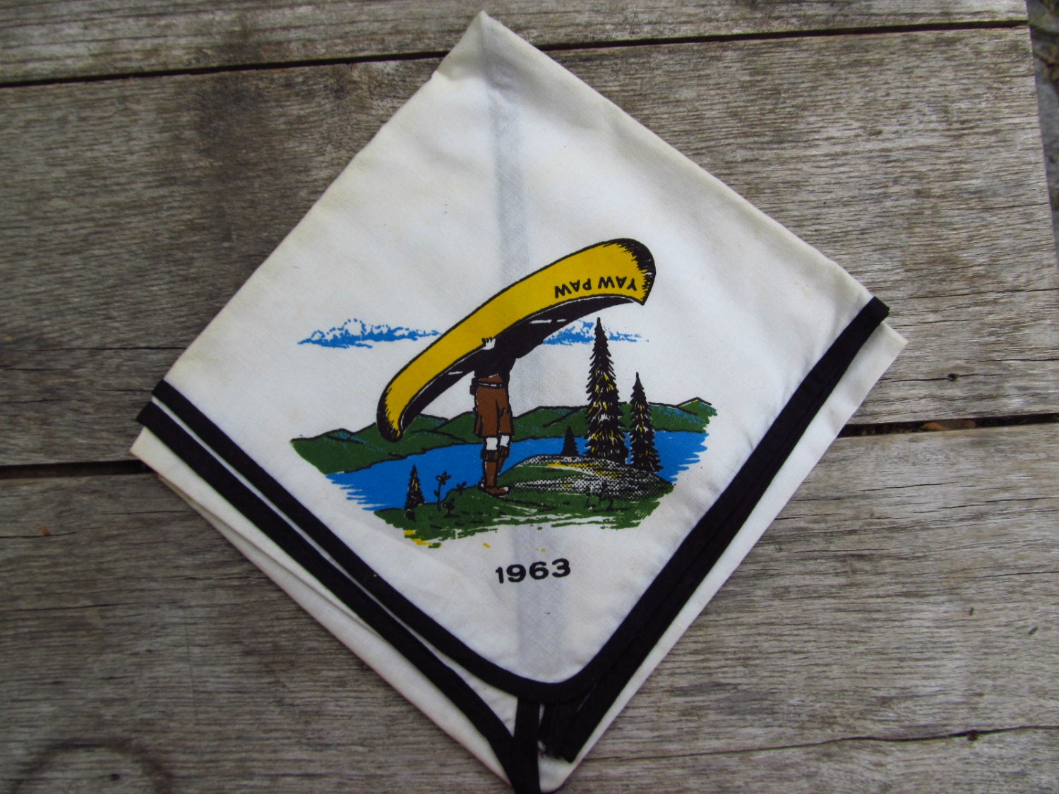 Vintage Boy Scout Neckerchief 1963 Yaw Paw BSA Neckerchief