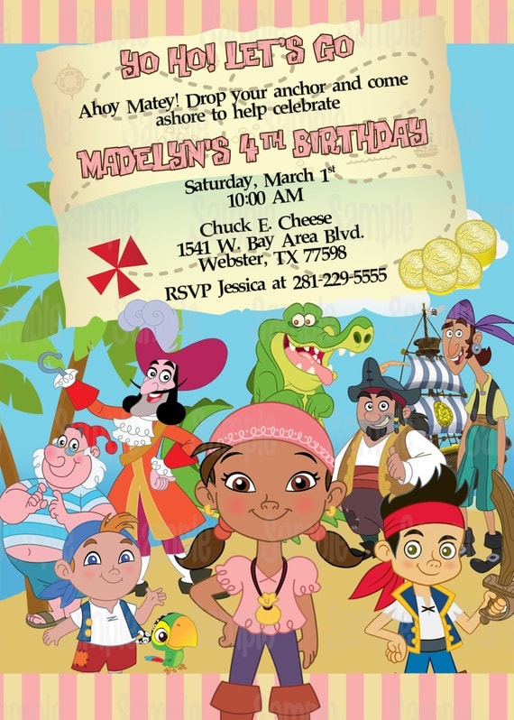 Izzy Pirate Party Invitations 6