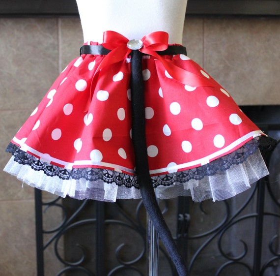 Items similar to Minnie Mouse Inspired Polka Dot Skirt (In Red or Blue ...