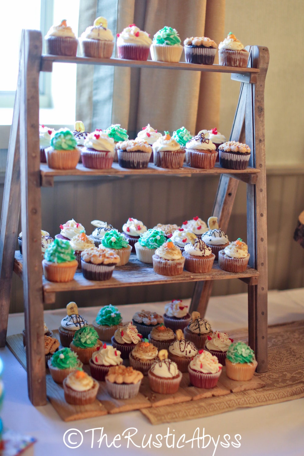 Rustic Wooden Cupcake Stand 9